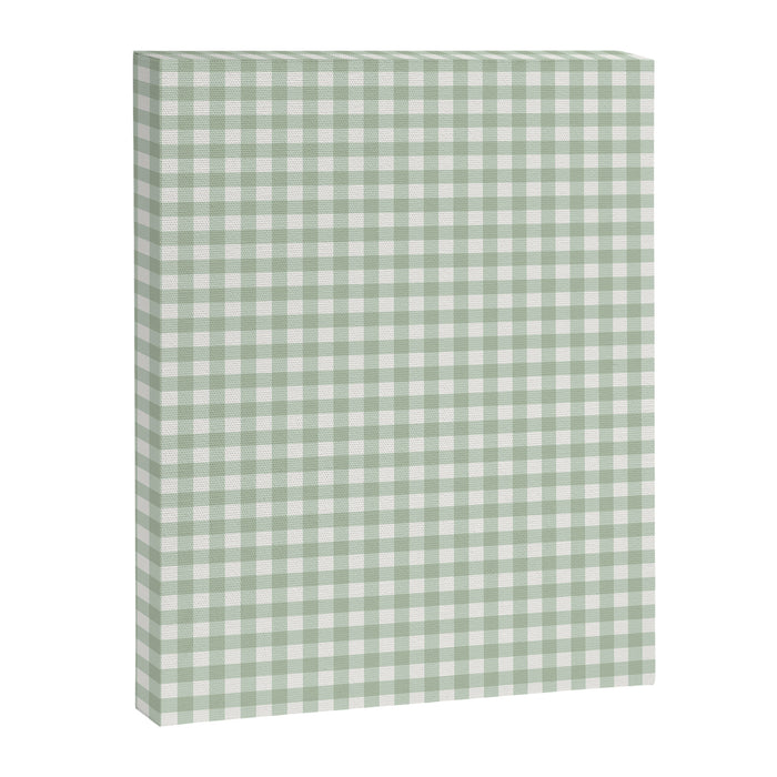 Gingham Plaid Pattern - Sage Green Canvas Print Gallery Image 1