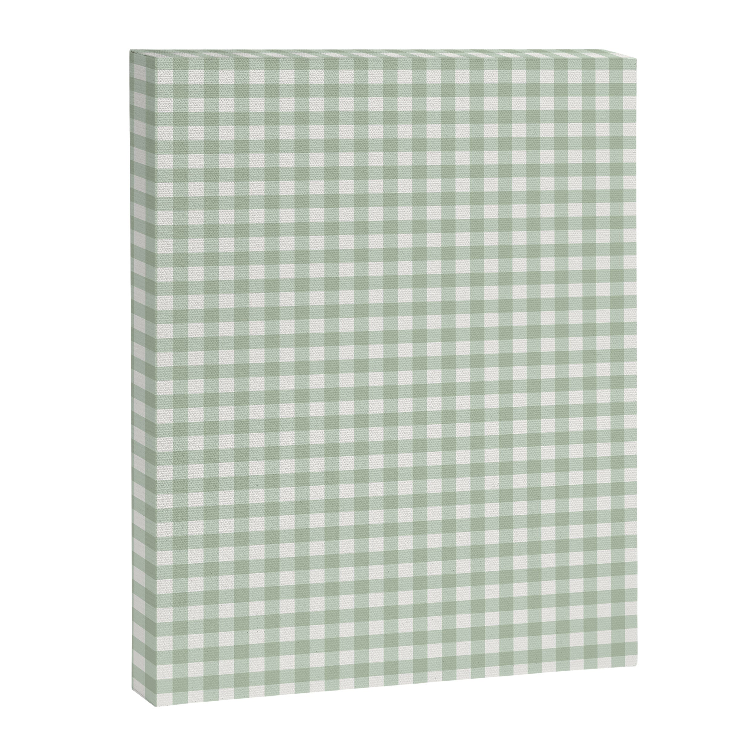 Gingham Plaid Pattern - Sage Green Canvas Print Gallery Image 8