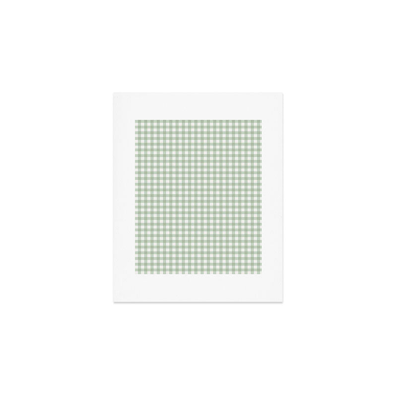 Gingham Plaid Pattern - Sage Green Art Print Gallery Image 1