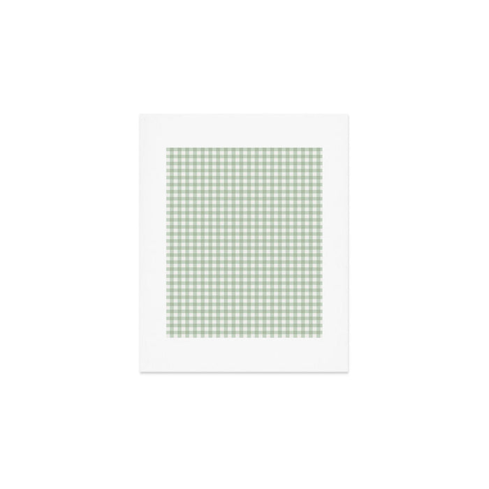 Gingham Plaid Pattern - Sage Green Art Print Gallery Image 1