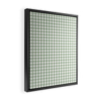 Gingham Plaid Pattern - Sage Green Framed Canvas Print Gallery Image 2