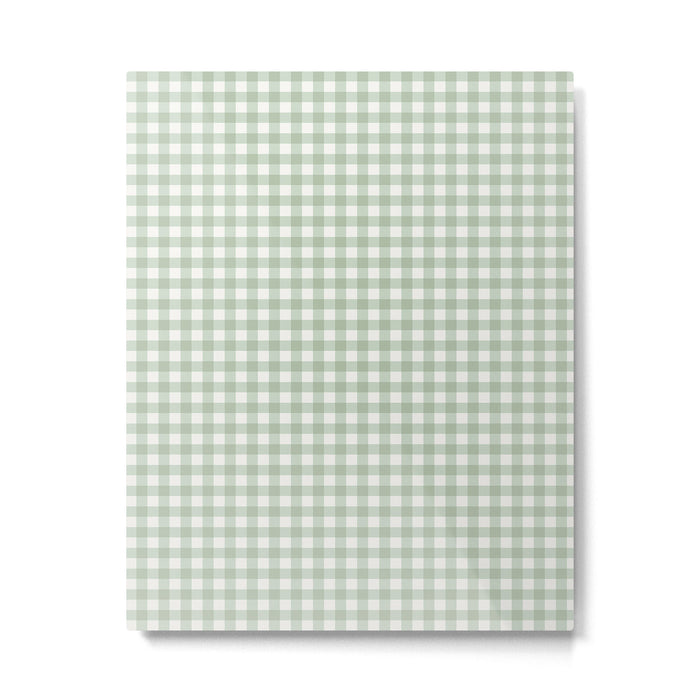 Gingham Plaid Pattern - Sage Green Metal Print Gallery Image 1