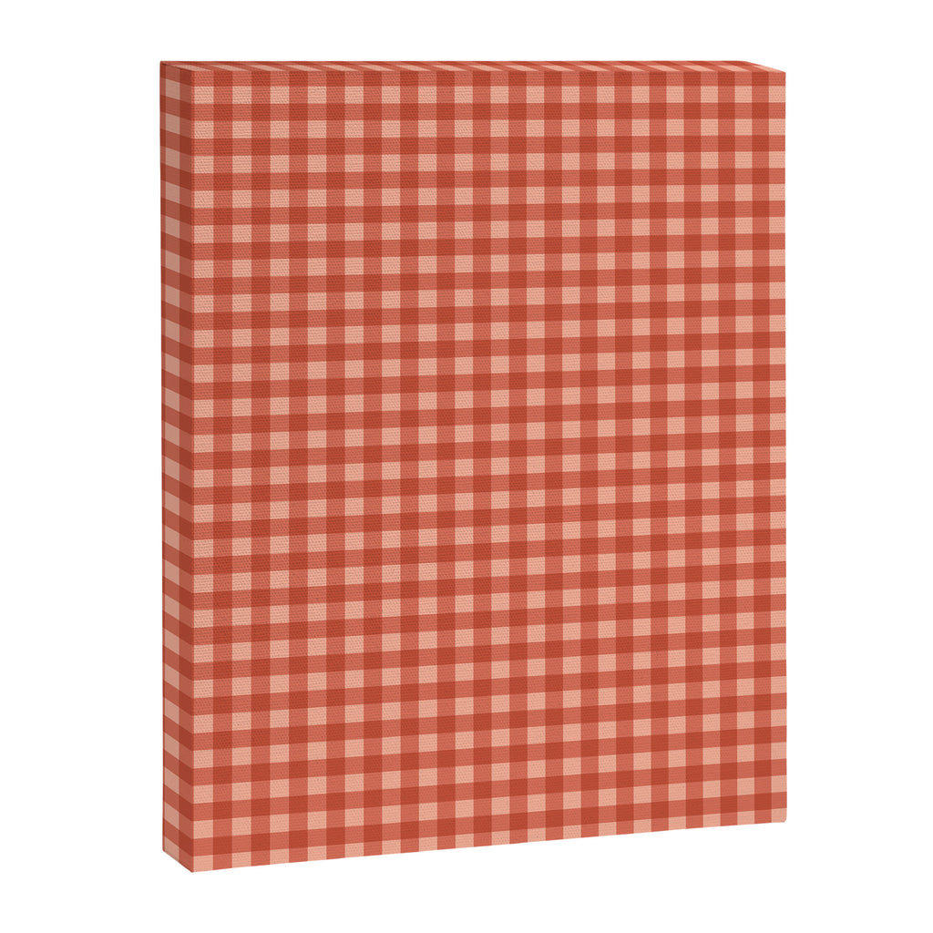 Gingham Plaid Pattern - Strawberry Red Canvas Print Gallery Image 8