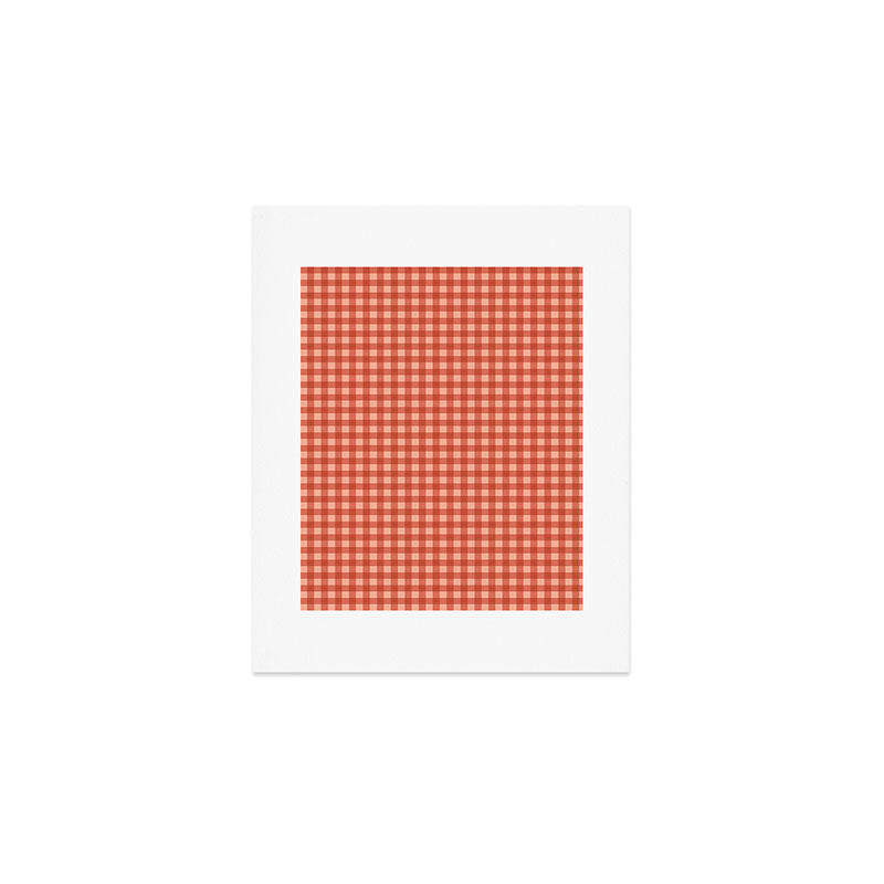 Gingham Plaid Pattern - Strawberry Red Art Print Gallery Image 1