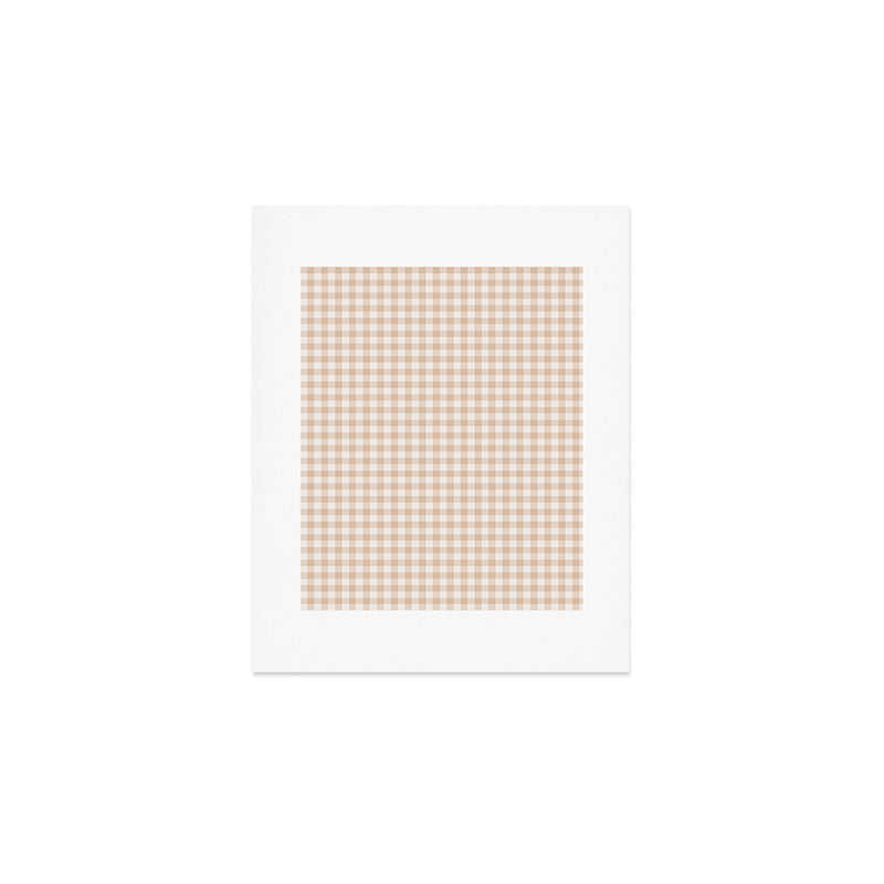 Gingham Plaid Pattern - Warm Neutral Tan Art Print Gallery Image 1