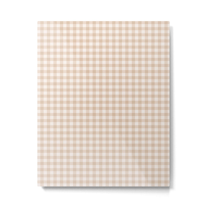 Gingham Plaid Pattern - Warm Neutral Tan Metal Print Gallery Image 1
