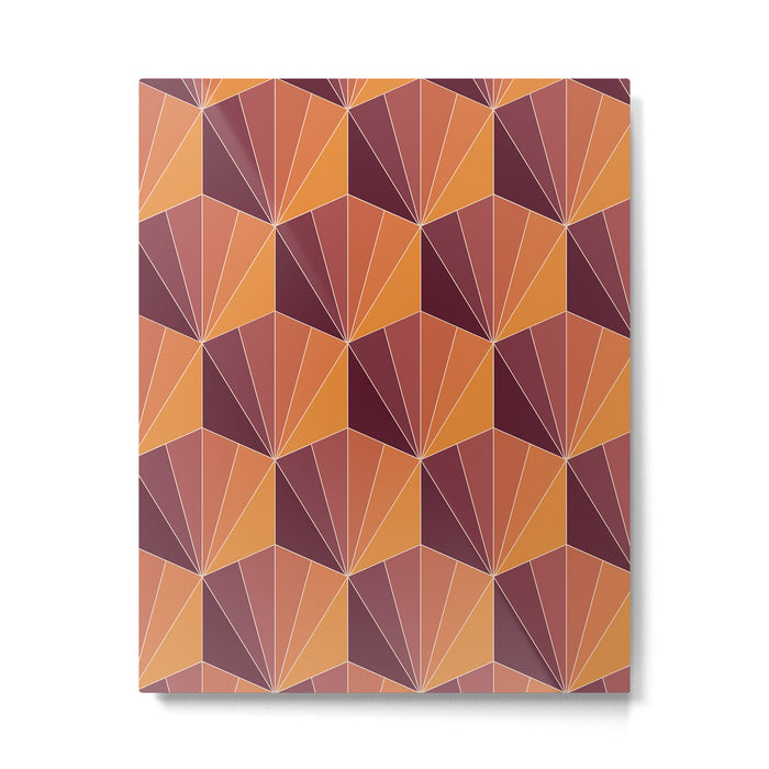 Gisela Color Block Pattern X Metal Print Gallery Image 1