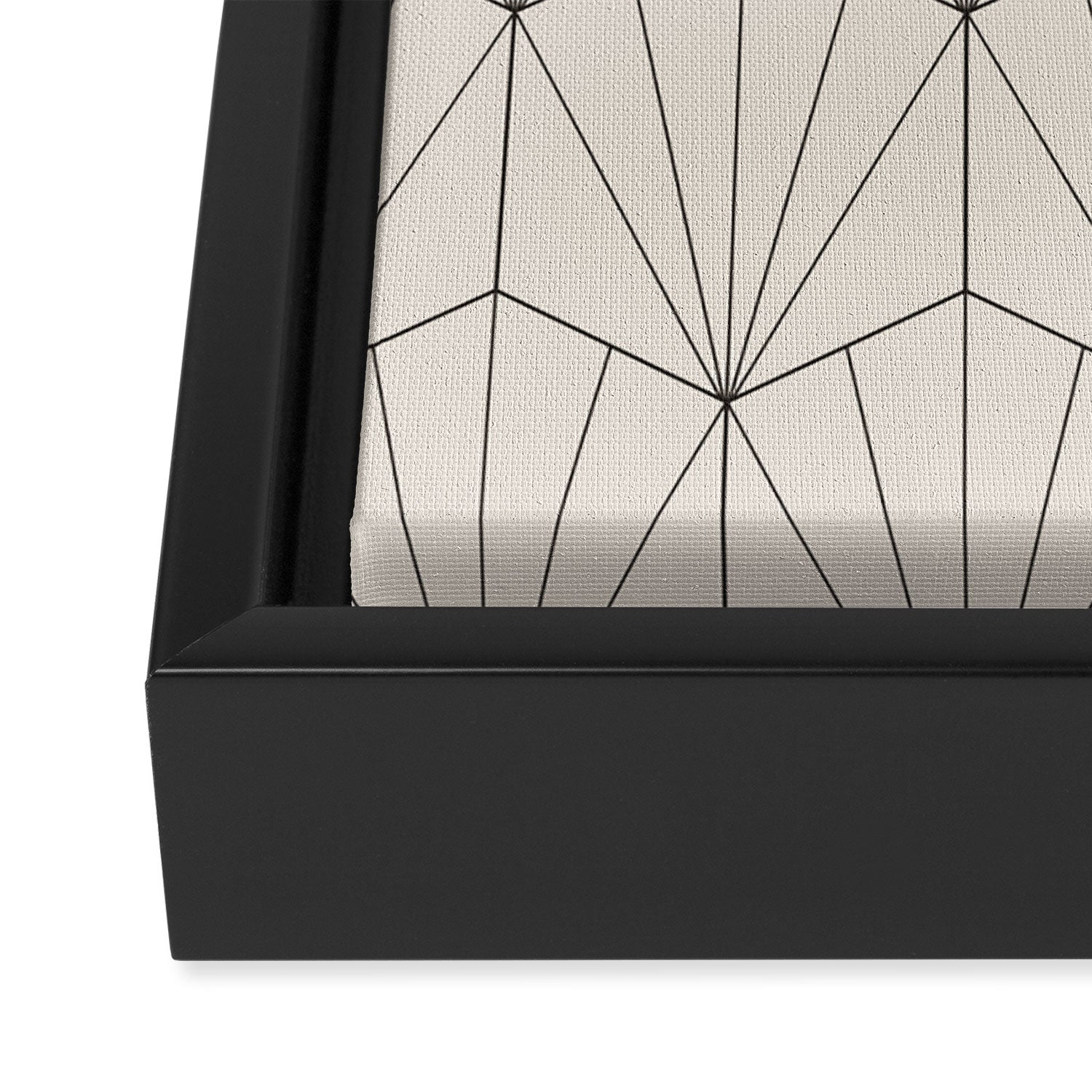 Gisela Geometric Line Art - Black and White Framed Canvas Print Gallery Image 3