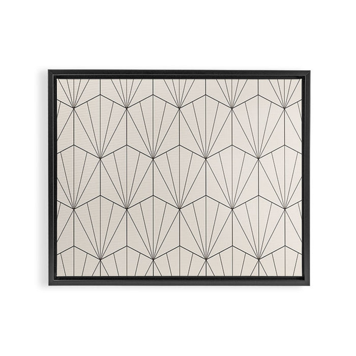 Gisela Geometric Line Art - Black and White Framed Canvas Print Gallery Image 1