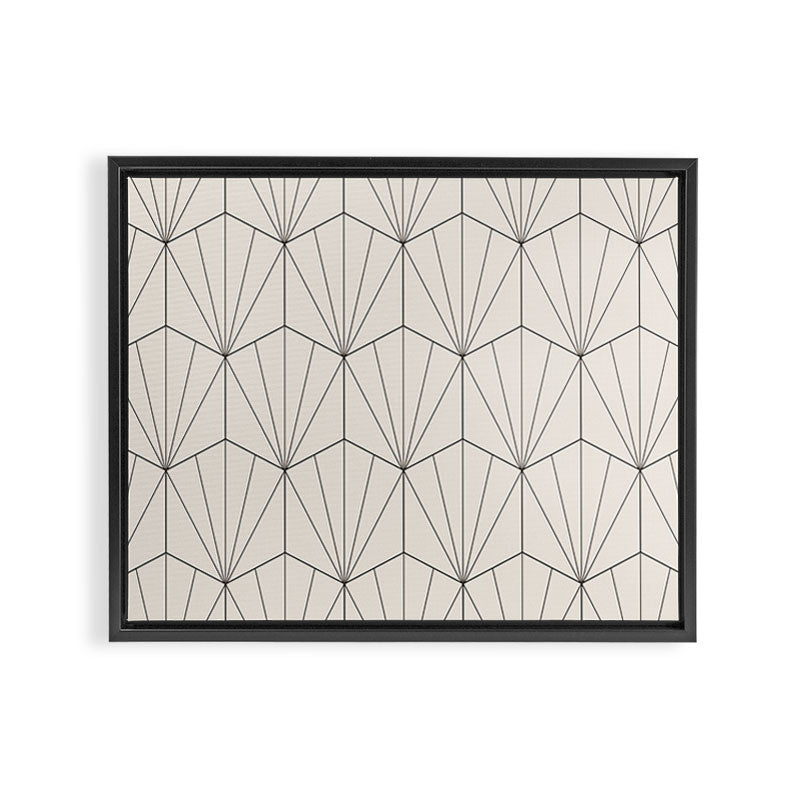 Gisela Geometric Line Art - Black and White Framed Canvas Print Gallery Image 8