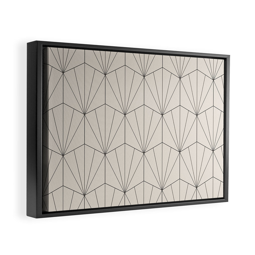 Gisela Geometric Line Art - Black and White Framed Canvas Print Gallery Image 2