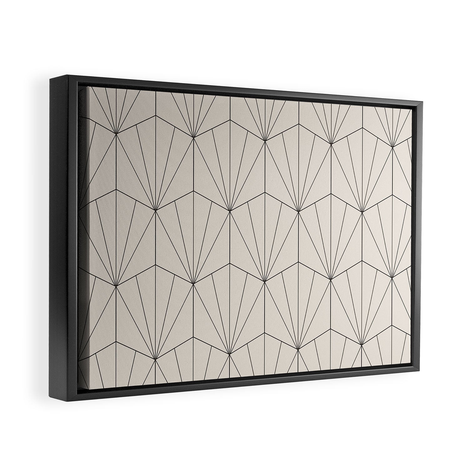 Gisela Geometric Line Art - Black and White Framed Canvas Print Gallery Image 2