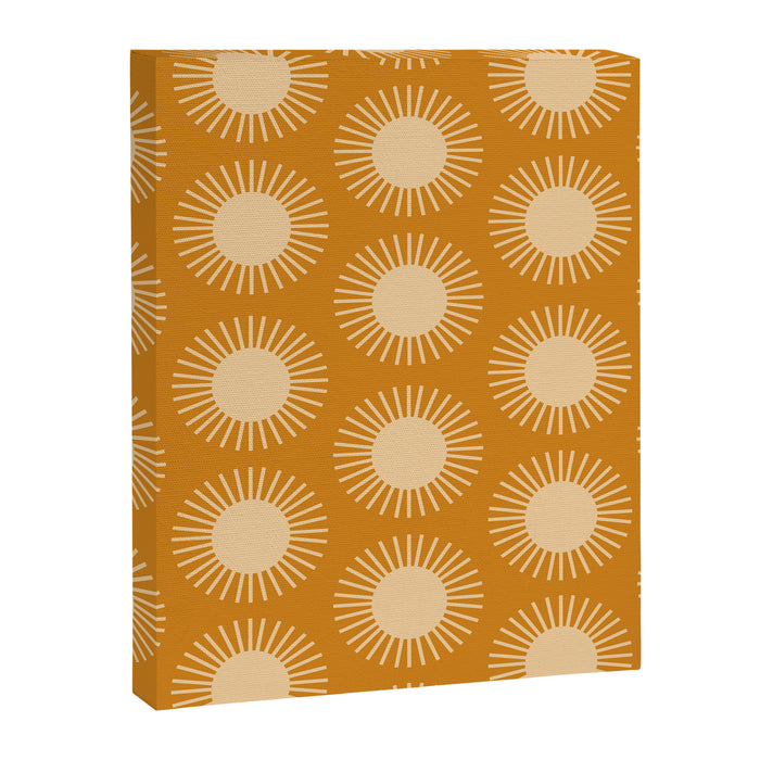 Boho Summer Sun Pattern II Desert Orange Canvas Print Gallery Image 1