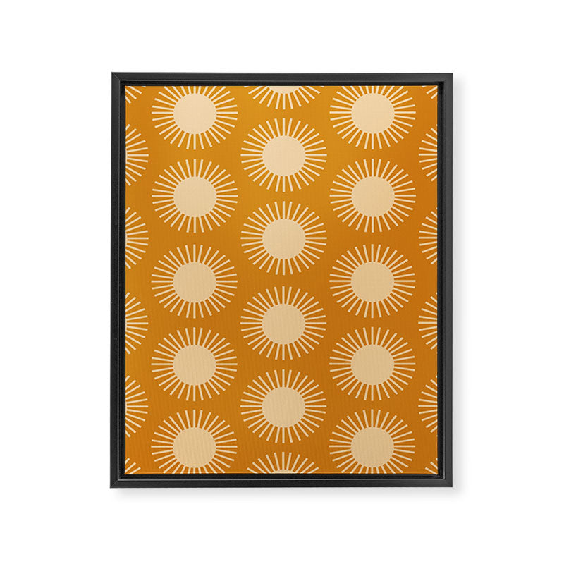 Boho Summer Sun Pattern II Desert Orange Framed Canvas Print Gallery Image 8