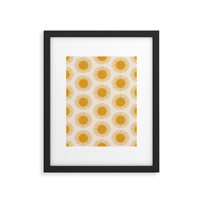 Boho Summer Sun Pattern I Golden Framed Art Print Gallery Image 1