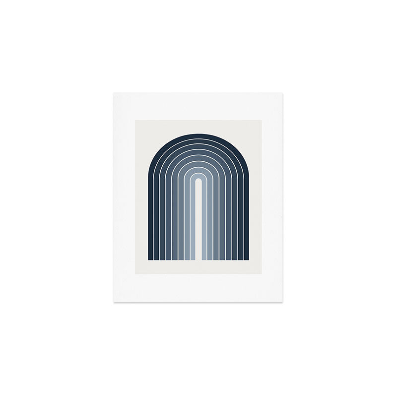 Gradient Arch II Natural Blue Mid Century Modern Rainbow Art Print Gallery Image 1