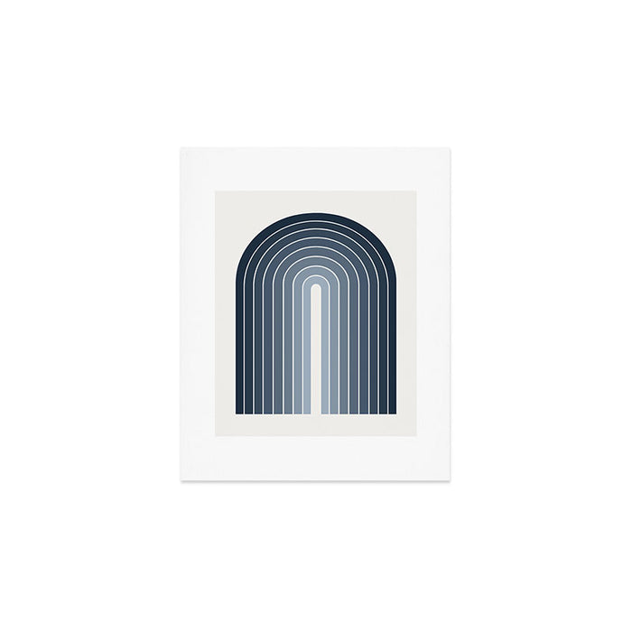 Gradient Arch II Natural Blue Mid Century Modern Rainbow Art Print Gallery Image 1