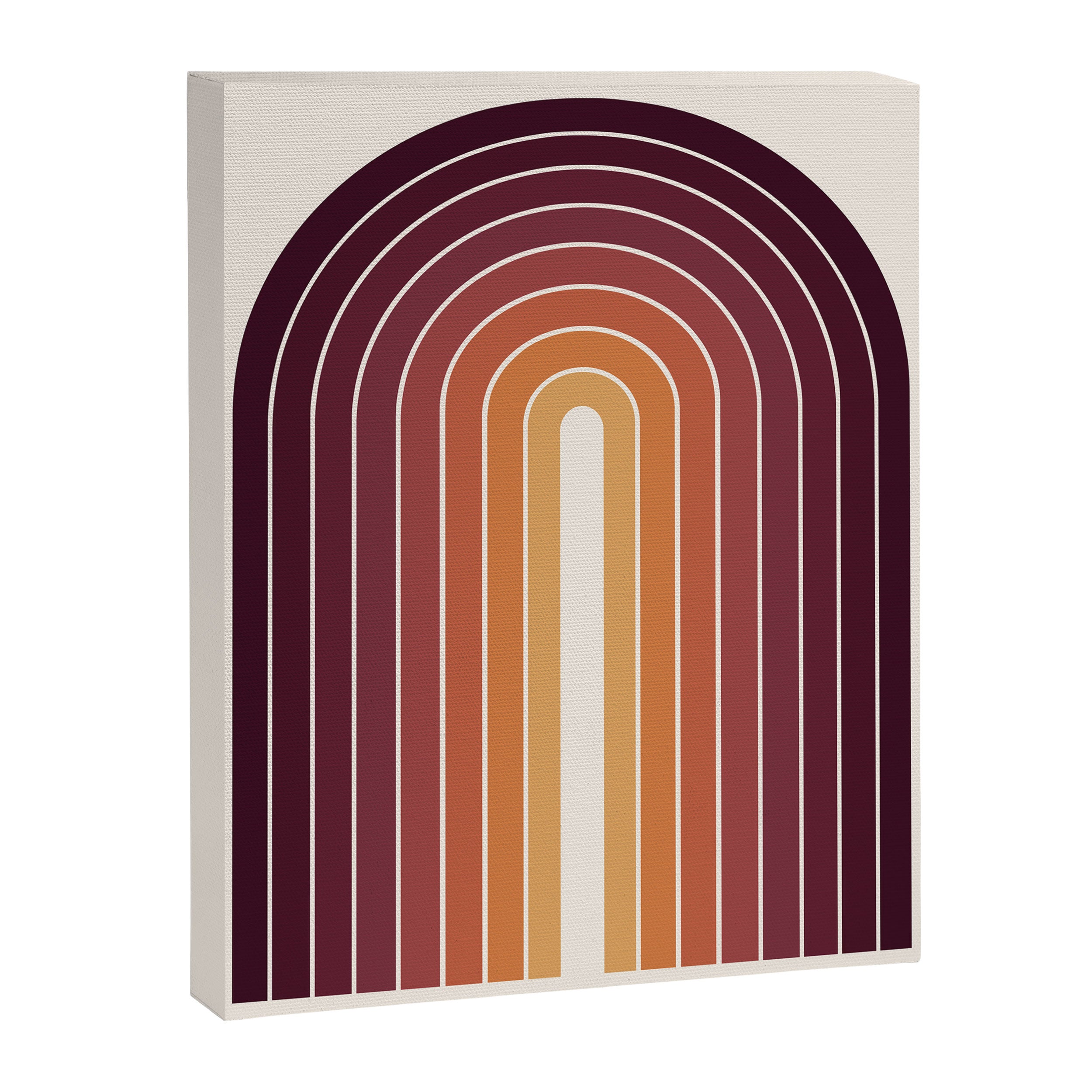 Gradient Arch III Warm Sunset Mid Century Modern Rainbow Canvas Print Gallery Image 6
