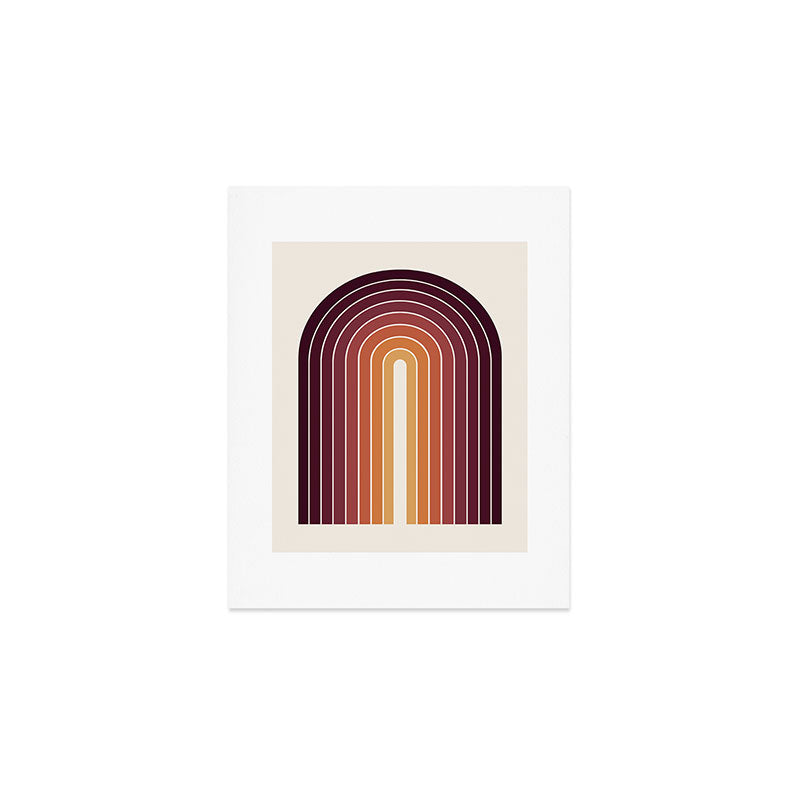 Gradient Arch III Warm Sunset Mid Century Modern Rainbow Art Print Gallery Image 1