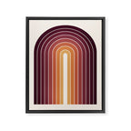 Gradient Arch III Warm Sunset Mid Century Modern Rainbow Framed Canvas Print Gallery Image 6