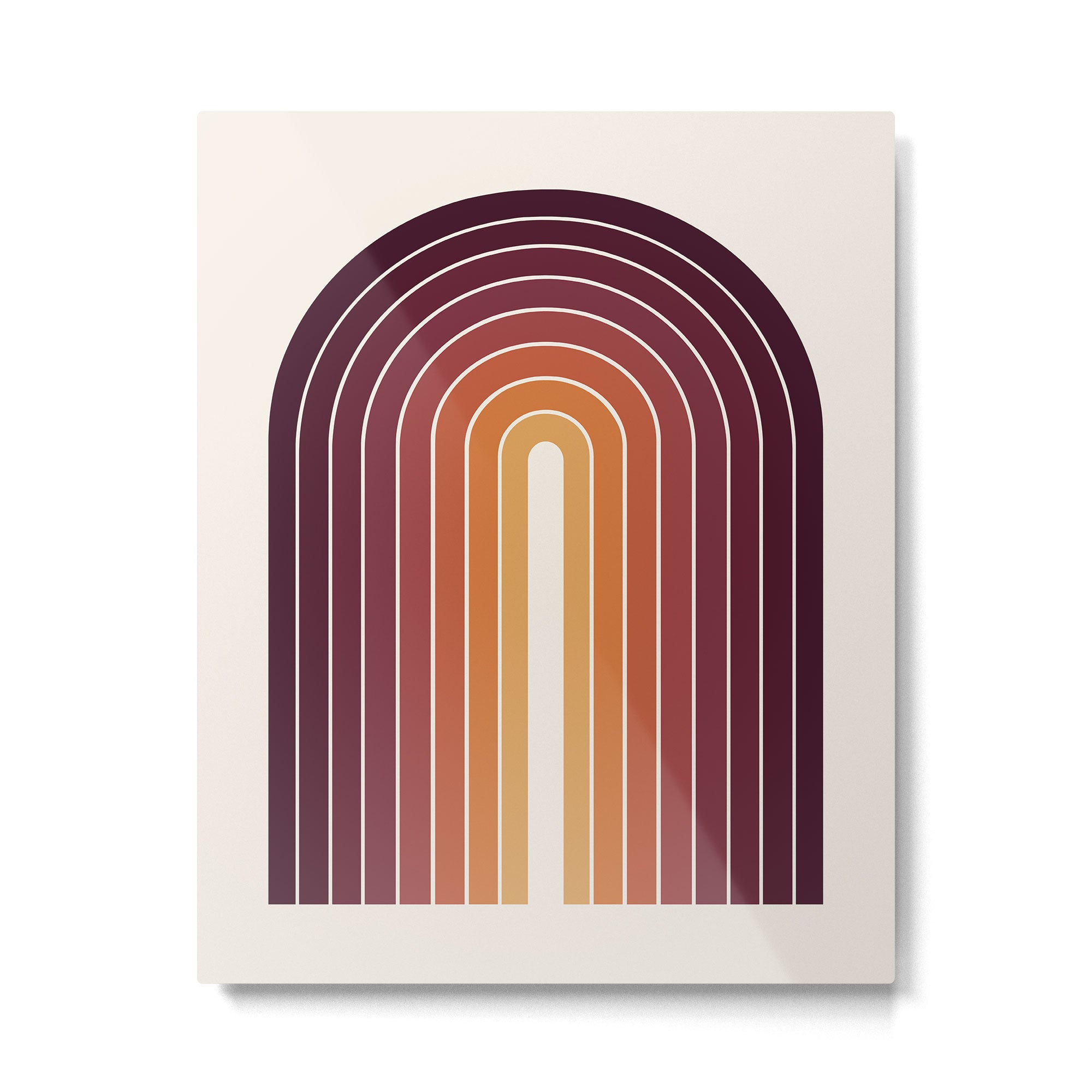 Gradient Arch III Warm Sunset Mid Century Modern Rainbow Metal Print Gallery Image 4