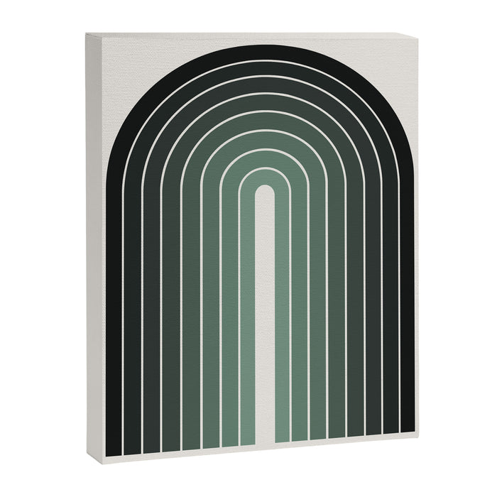 Gradient Arch IV Earthy Green Mid Century Modern Rainbow Canvas Print Gallery Image 1