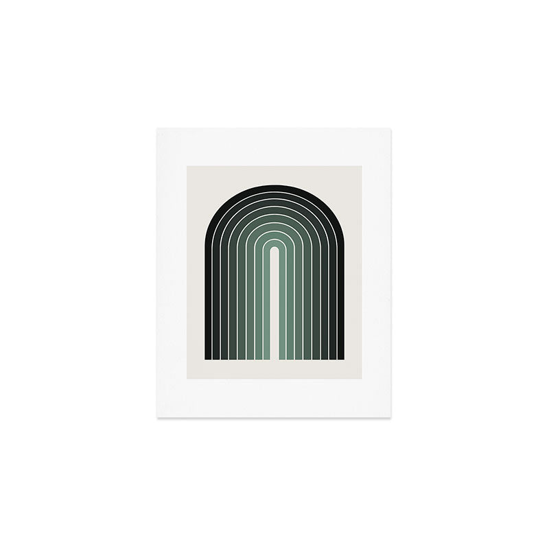 Gradient Arch IV Earthy Green Mid Century Modern Rainbow Art Print Gallery Image 1
