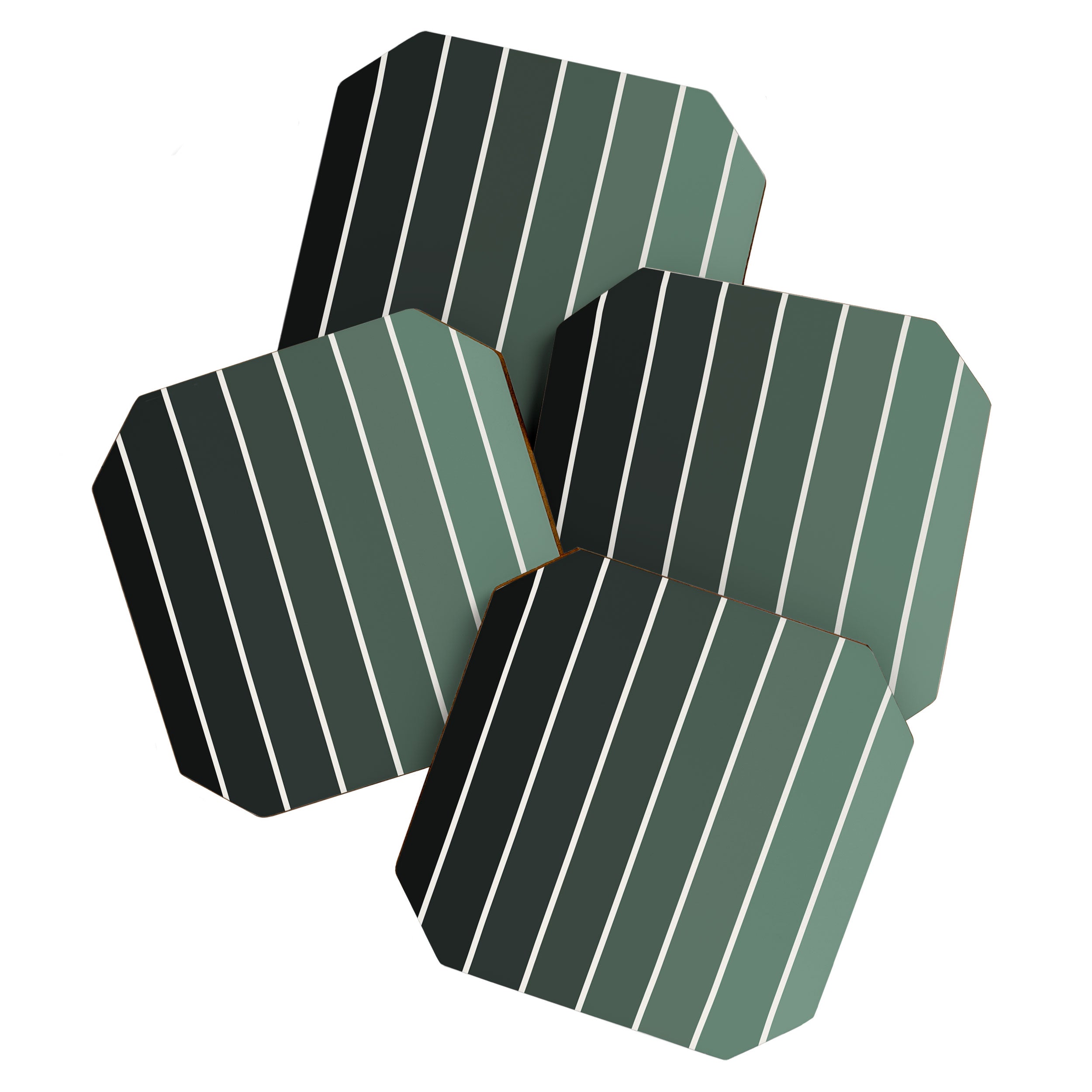 Gradient Arch IV Earthy Green Mid Century Modern Rainbow Coaster Gallery Image 1