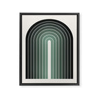 Gradient Arch IV Earthy Green Mid Century Modern Rainbow Framed Canvas Print Gallery Image 6