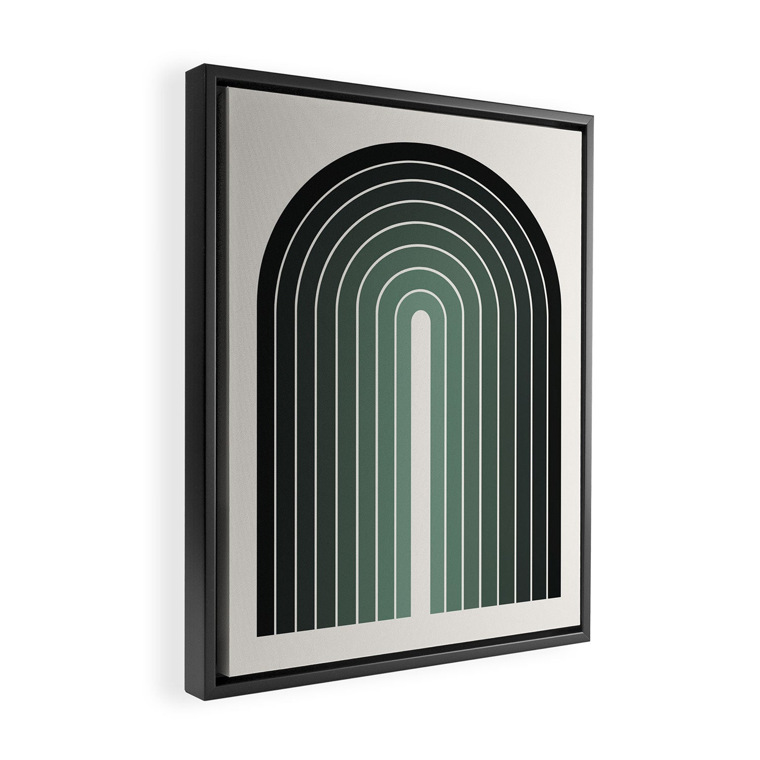 Gradient Arch IV Earthy Green Mid Century Modern Rainbow Framed Canvas Print Gallery Image 2