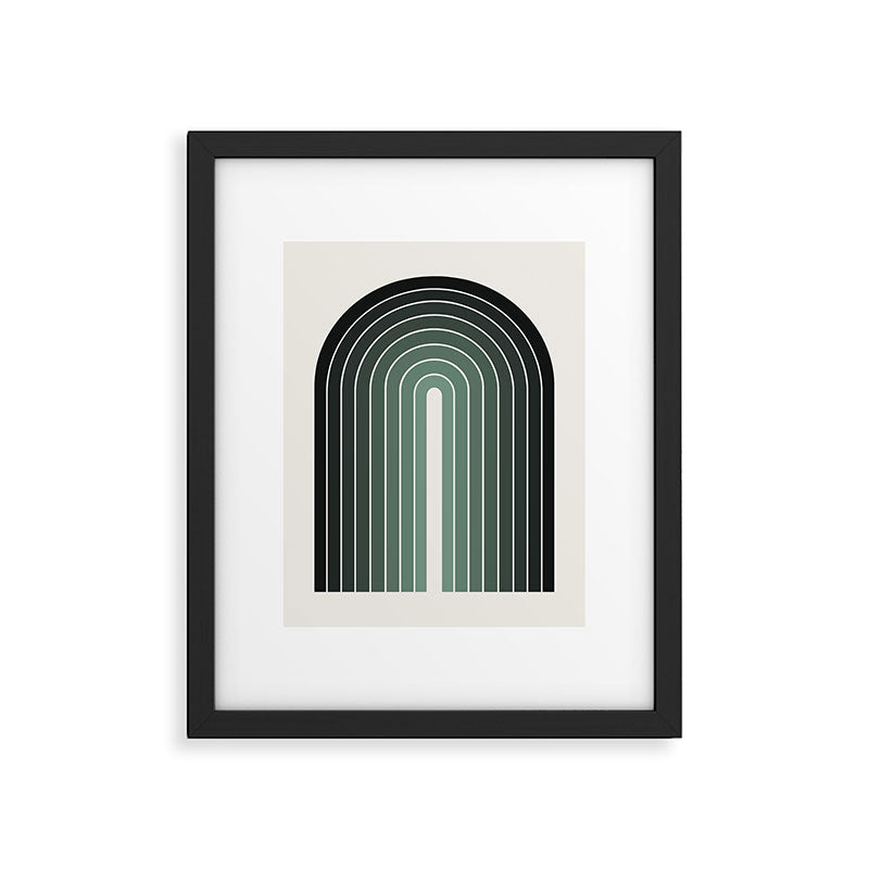Gradient Arch IV Earthy Green Mid Century Modern Rainbow Framed Art Print Gallery Image 5