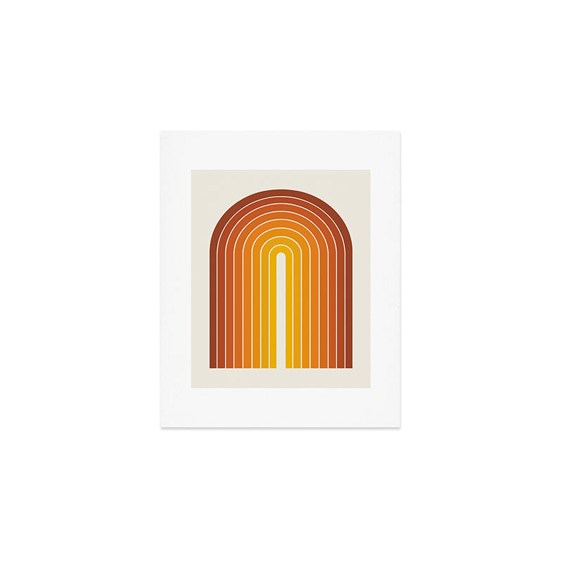 Gradient Arch IX Retro Orange Mid Century Modern Rainbow Art Print Gallery Image 1