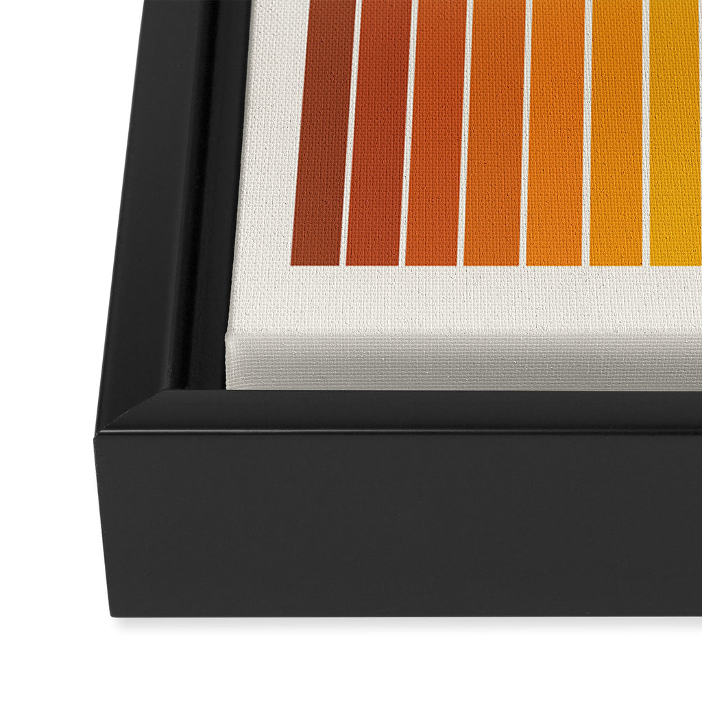 Gradient Arch IX Retro Orange Mid Century Modern Rainbow Framed Canvas Print Gallery Image 3