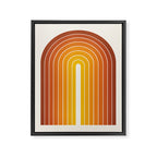 Gradient Arch IX Retro Orange Mid Century Modern Rainbow Framed Canvas Print Gallery Image 6