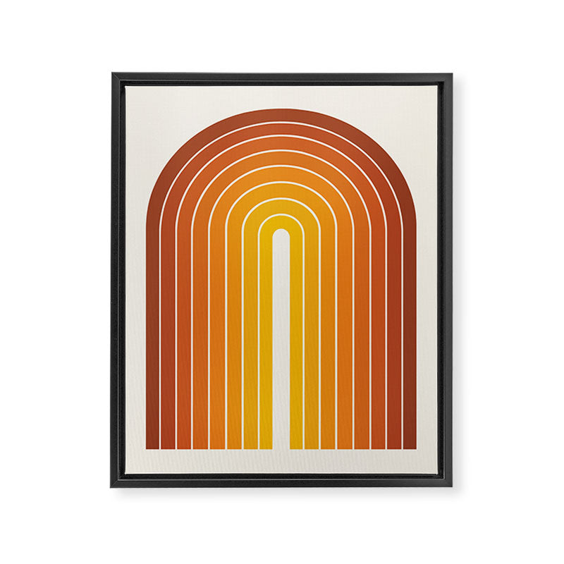 Gradient Arch IX Retro Orange Mid Century Modern Rainbow Framed Canvas Print Gallery Image 6