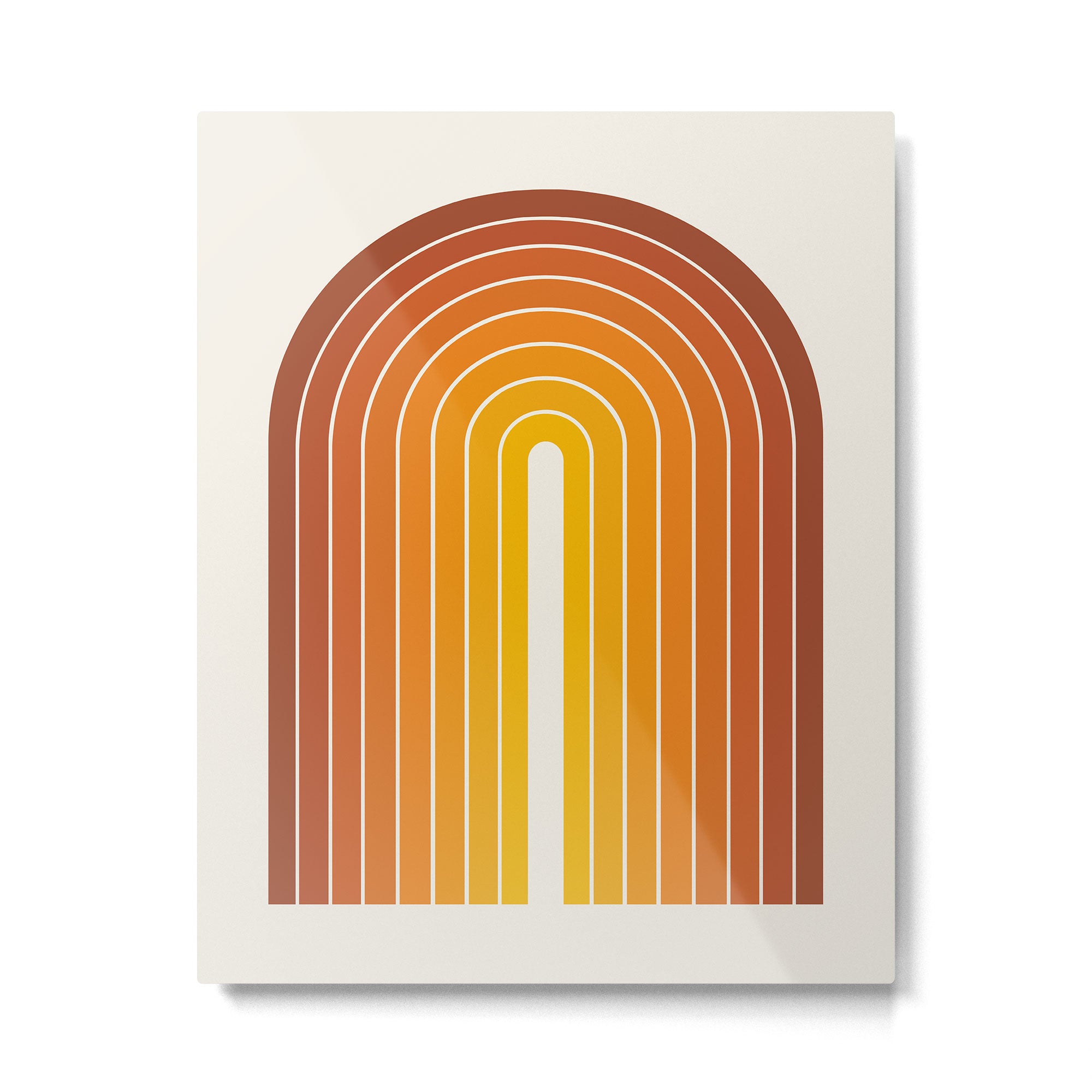 Gradient Arch IX Retro Orange Mid Century Modern Rainbow Metal Print Gallery Image 4