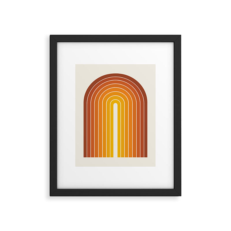 Gradient Arch IX Retro Orange Mid Century Modern Rainbow Framed Art Print Gallery Image 5