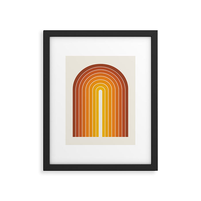 Gradient Arch IX Retro Orange Mid Century Modern Rainbow Framed Art Print Gallery Image 1