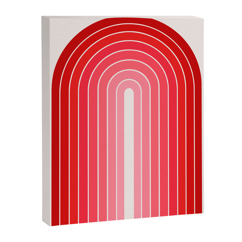 Gradient Arch VI Pink and Red Mid Century Modern Rainbow Canvas Print Gallery Image 8