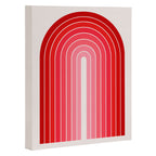 Gradient Arch VI Pink and Red Mid Century Modern Rainbow Canvas Print Gallery Image 3