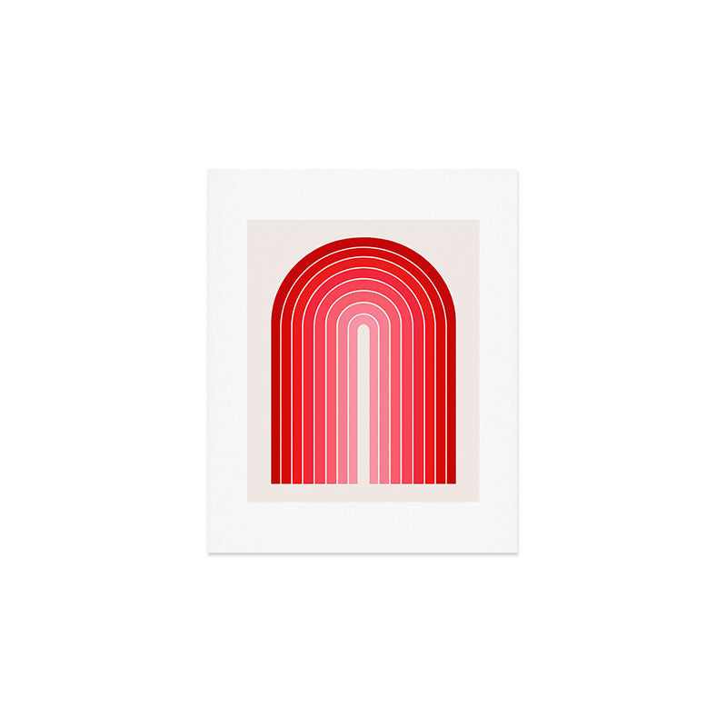 Gradient Arch VI Pink and Red Mid Century Modern Rainbow Art Print Gallery Image 1