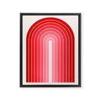 Gradient Arch VI Pink and Red Mid Century Modern Rainbow Framed Canvas Print Gallery Image 8