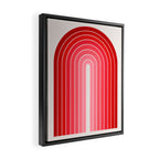 Gradient Arch VI Pink and Red Mid Century Modern Rainbow Framed Canvas Print Gallery Image 2