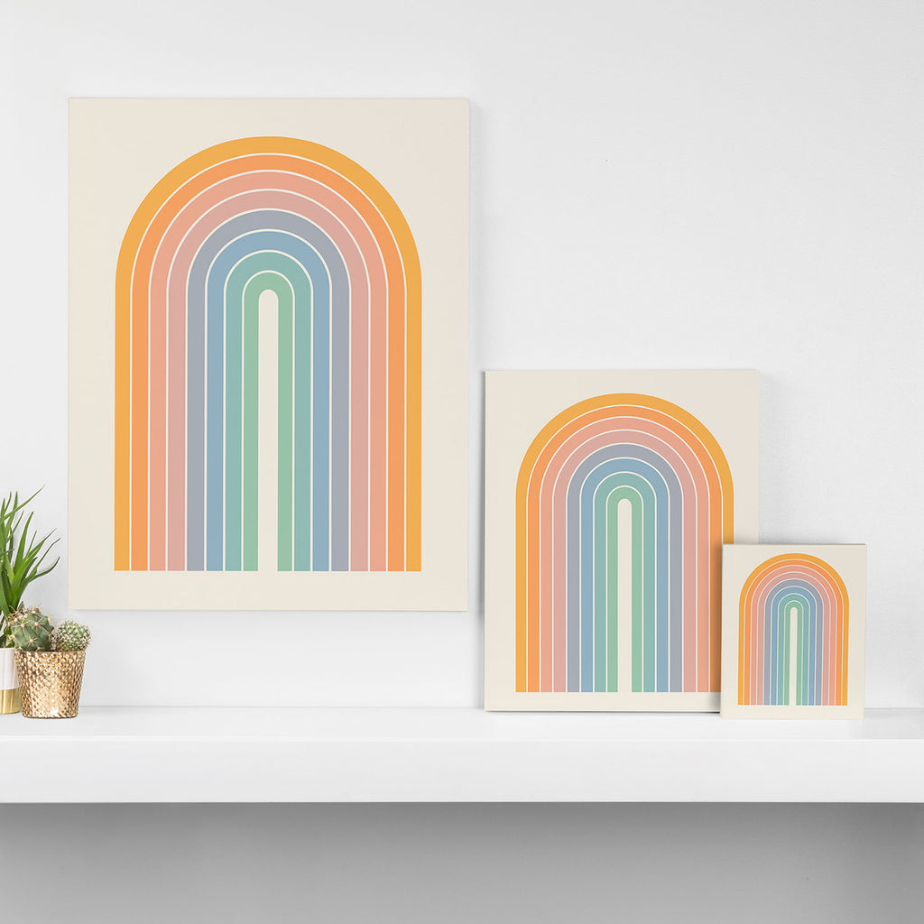 Gradient Arch XIII Retro Mid Century Modern Rainbow Canvas Print Gallery Image 3