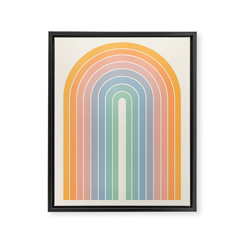 Gradient Arch XIII Retro Mid Century Modern Rainbow Framed Canvas Print Gallery Image 8