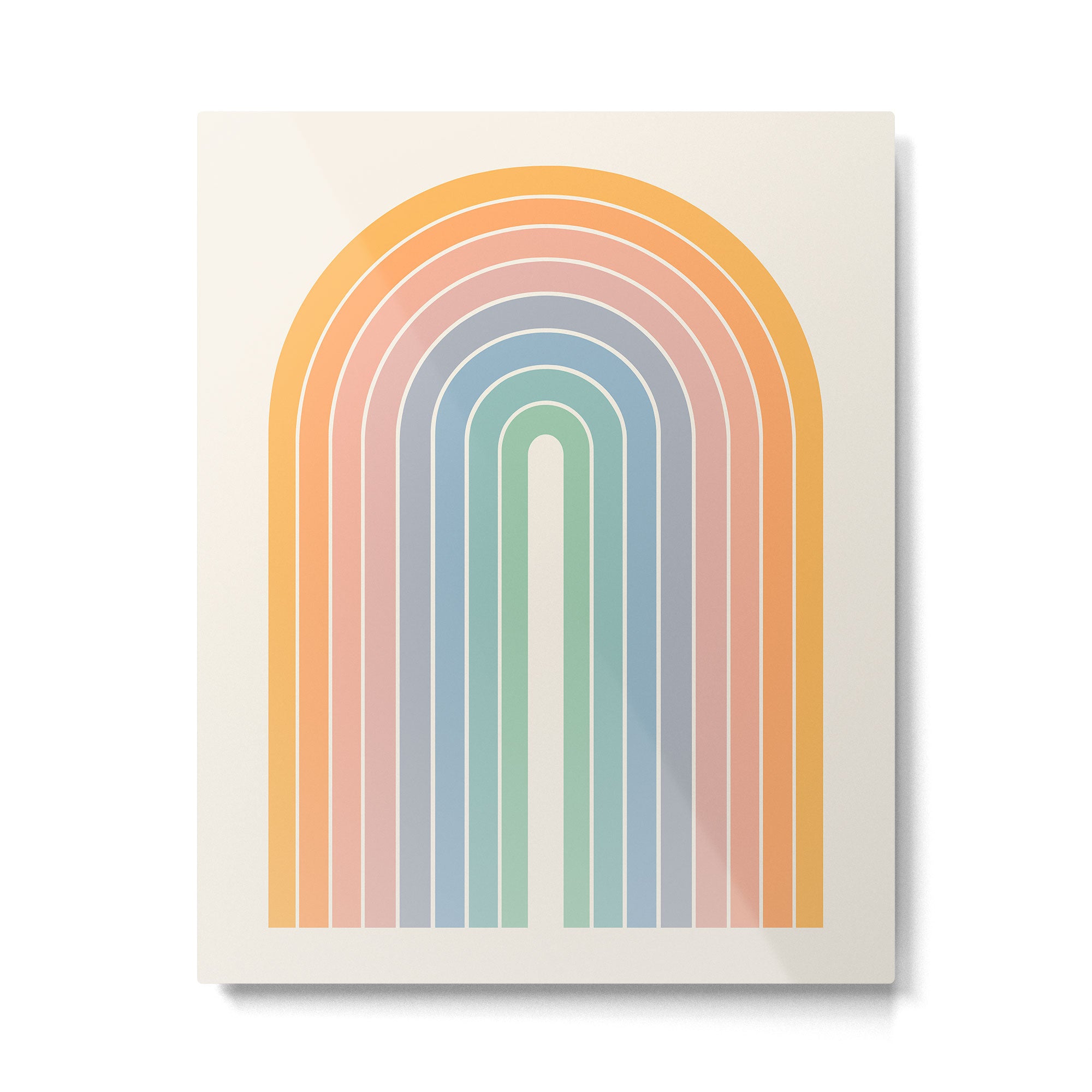 Gradient Arch XIII Retro Mid Century Modern Rainbow Metal Print Gallery Image 6