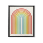 Gradient Arch V Mid Century Modern Rainbow Framed Canvas Print Gallery Image 6