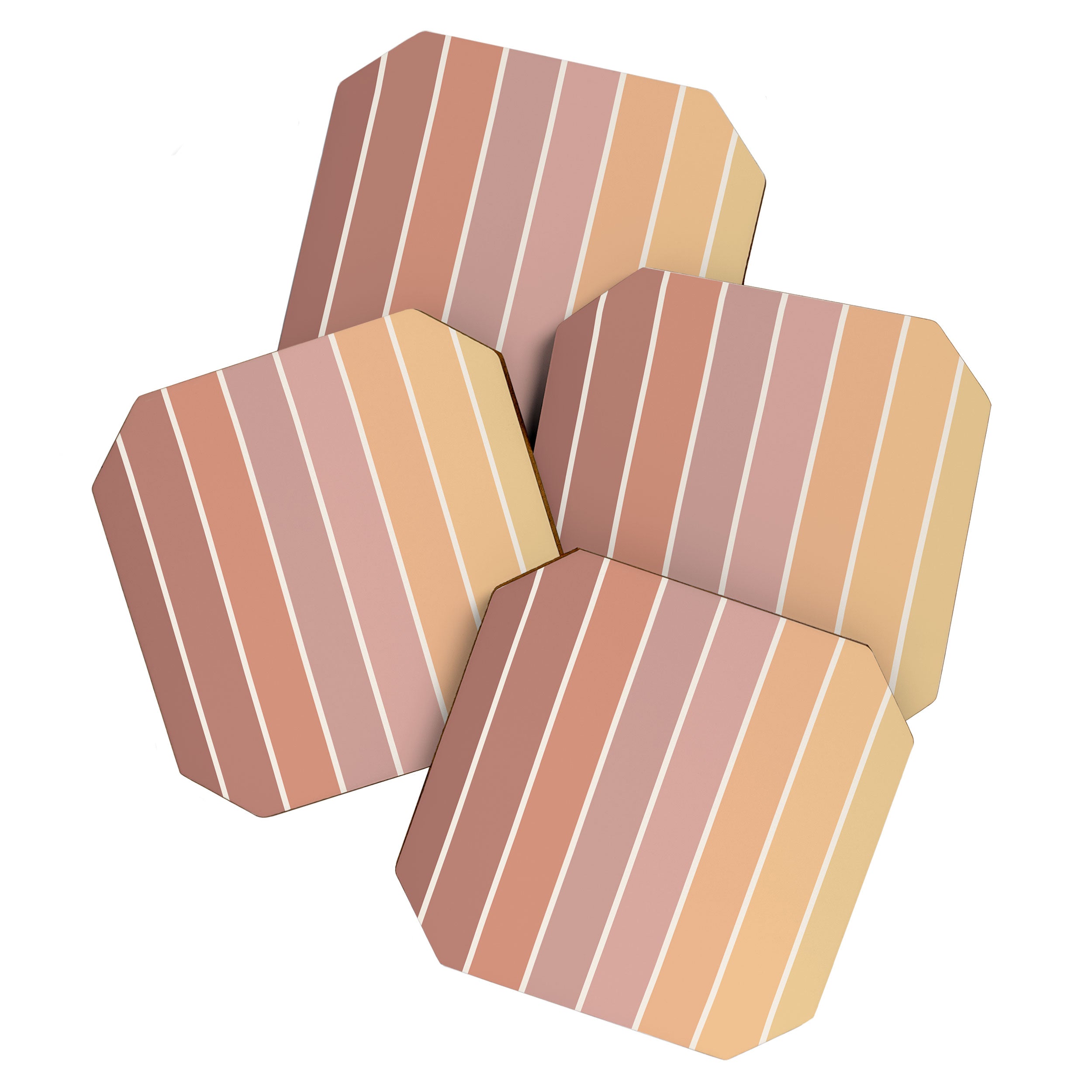 Gradient Arch VII Earthy Pastel Mid Century Modern Rainbow Coaster Gallery Image 1
