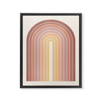 Gradient Arch VII Earthy Pastel Mid Century Modern Rainbow Framed Canvas Print Gallery Image 6