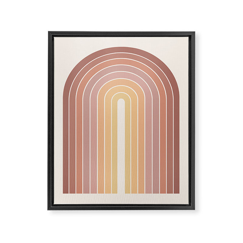 Gradient Arch VII Earthy Pastel Mid Century Modern Rainbow Framed Canvas Print Gallery Image 6